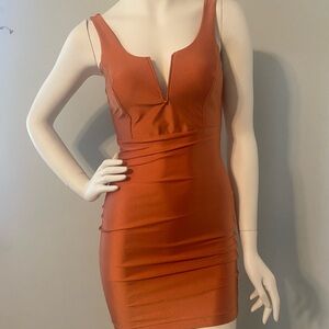 Haute Monde Dress Size S Burnt Orange Cocktail Travel Club Festival Sexy